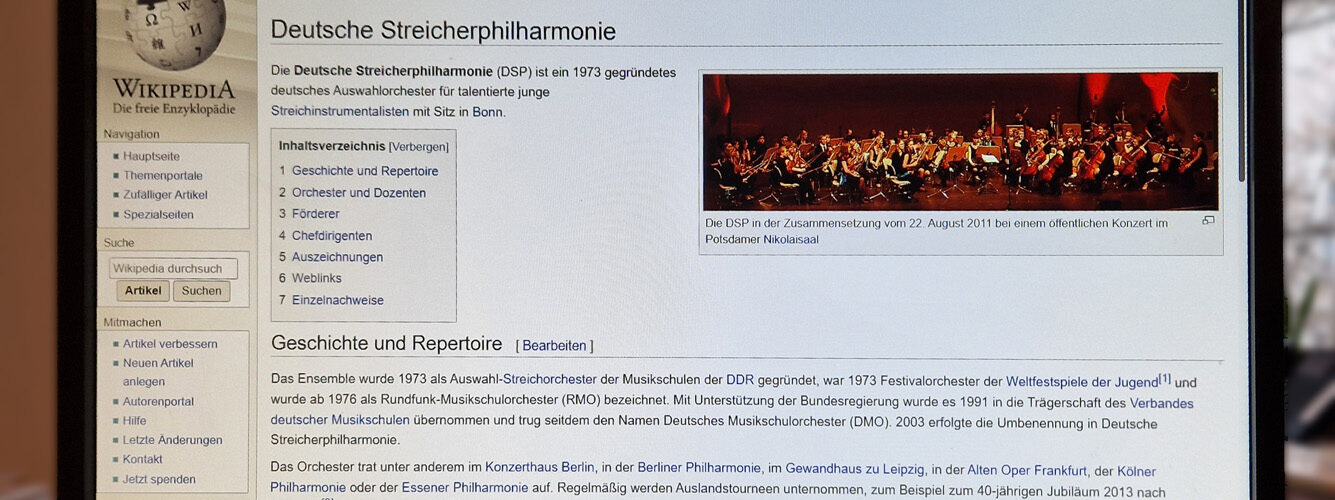 Wikipedia screenshot